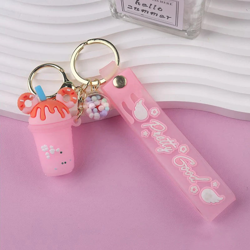Pink Milkshake Keychain