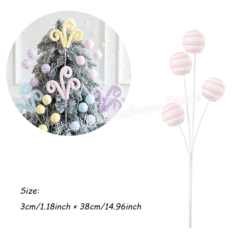 Pink and white Christmas ball stems for Christmas Tree
