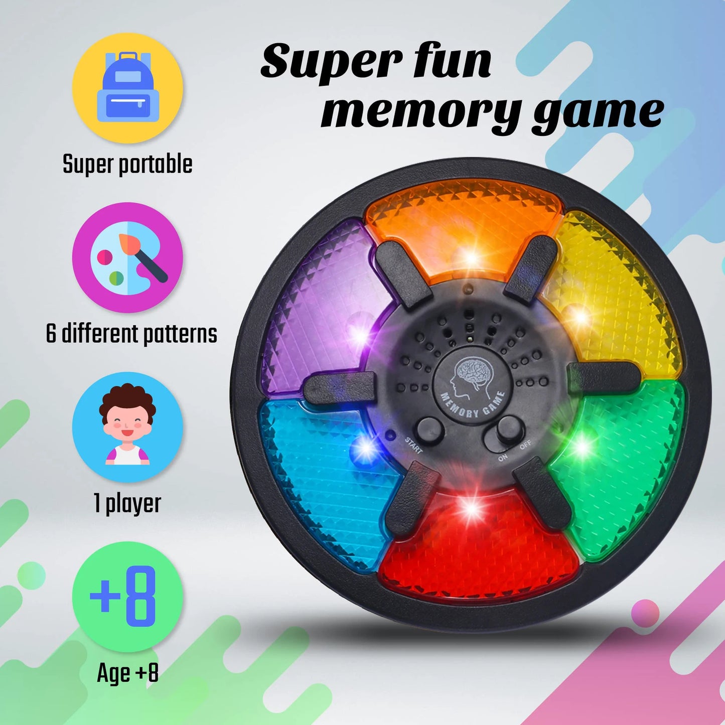 Portable memory game for kids