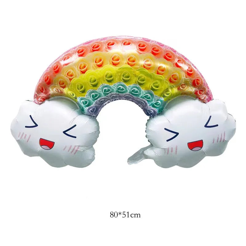 Rainbow and clouds Foil Balloon
