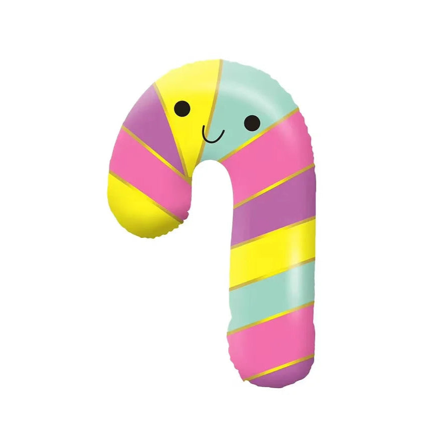 Rainbow candy cane foil balloon
