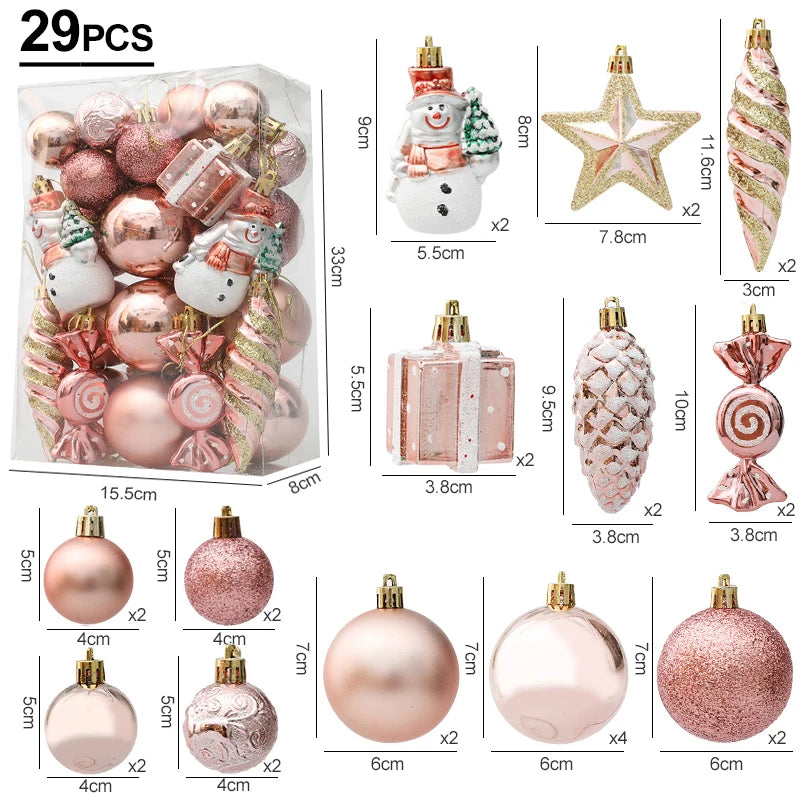 Rose Gold Christmas Tree Decorations