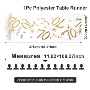 18th 30th 40th 50th 60th 70th Birthday Sheer Table Runner