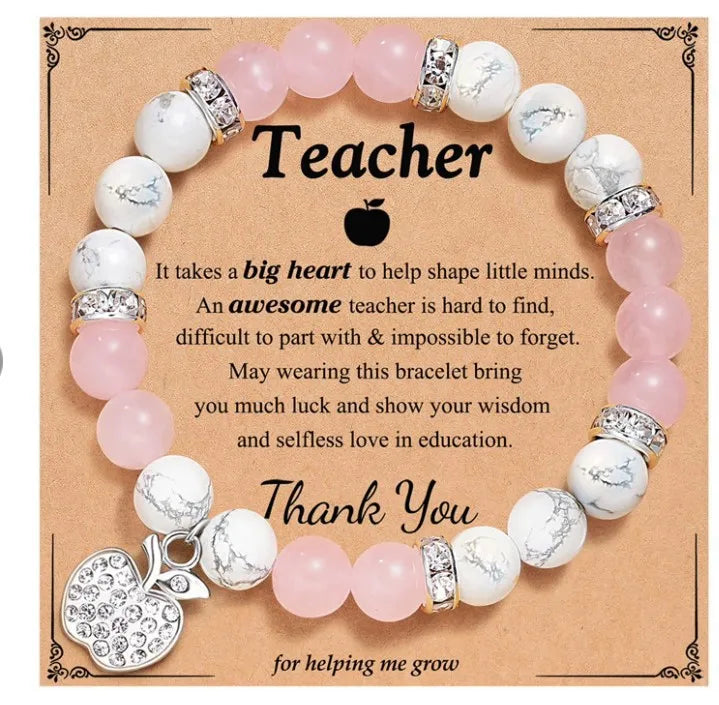 Natural Stone Teacher Bracelet Gifts
