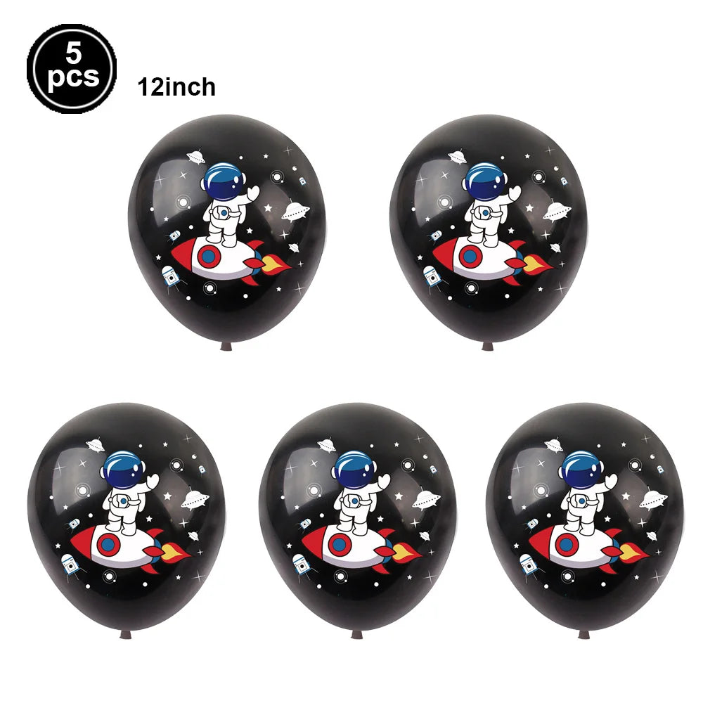 3D Astronaut Space Rocket Foil Balloons
