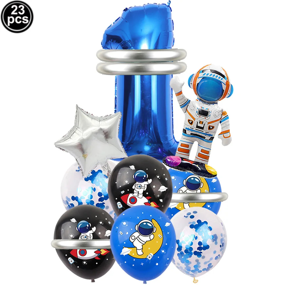 3D Astronaut Space Rocket Foil Balloons