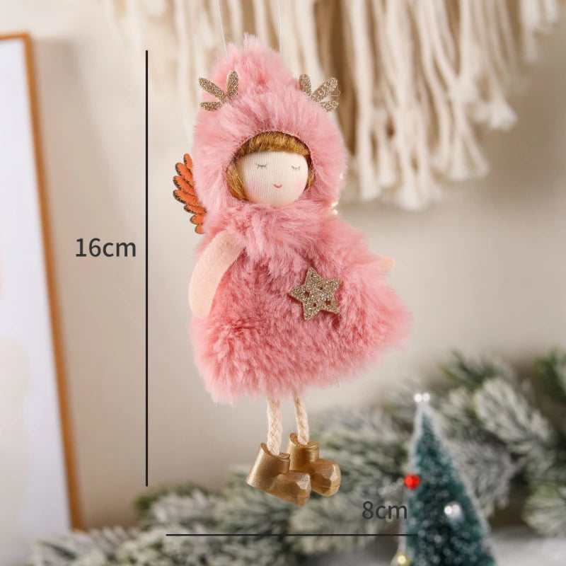 Christmas Angel Girl Plush Doll Oranments Xmas