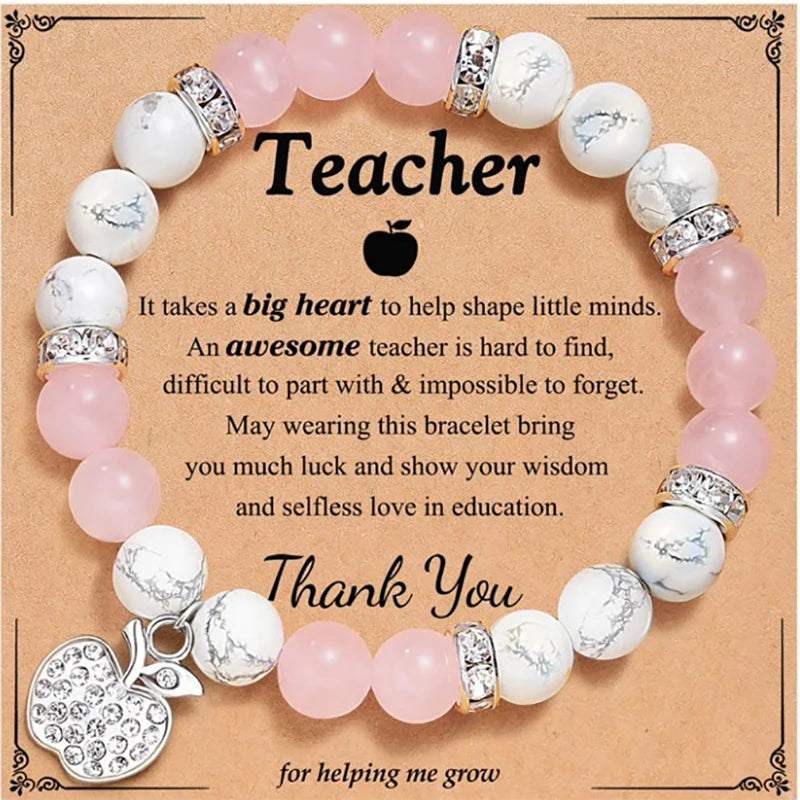 Natural Stone Teacher Bracelet Gifts