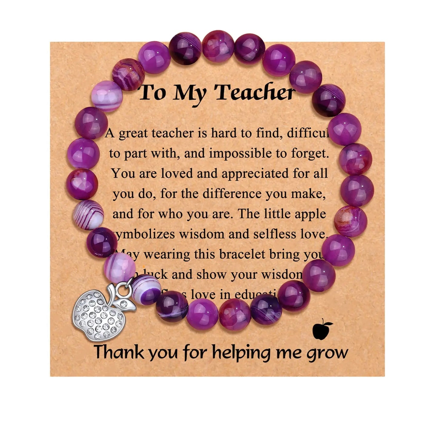 Natural Stone Teacher Bracelet Gifts