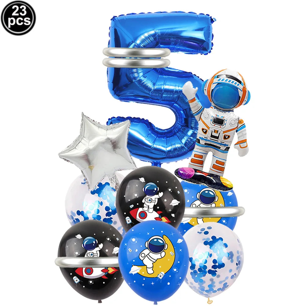 3D Astronaut Space Rocket Foil Balloons