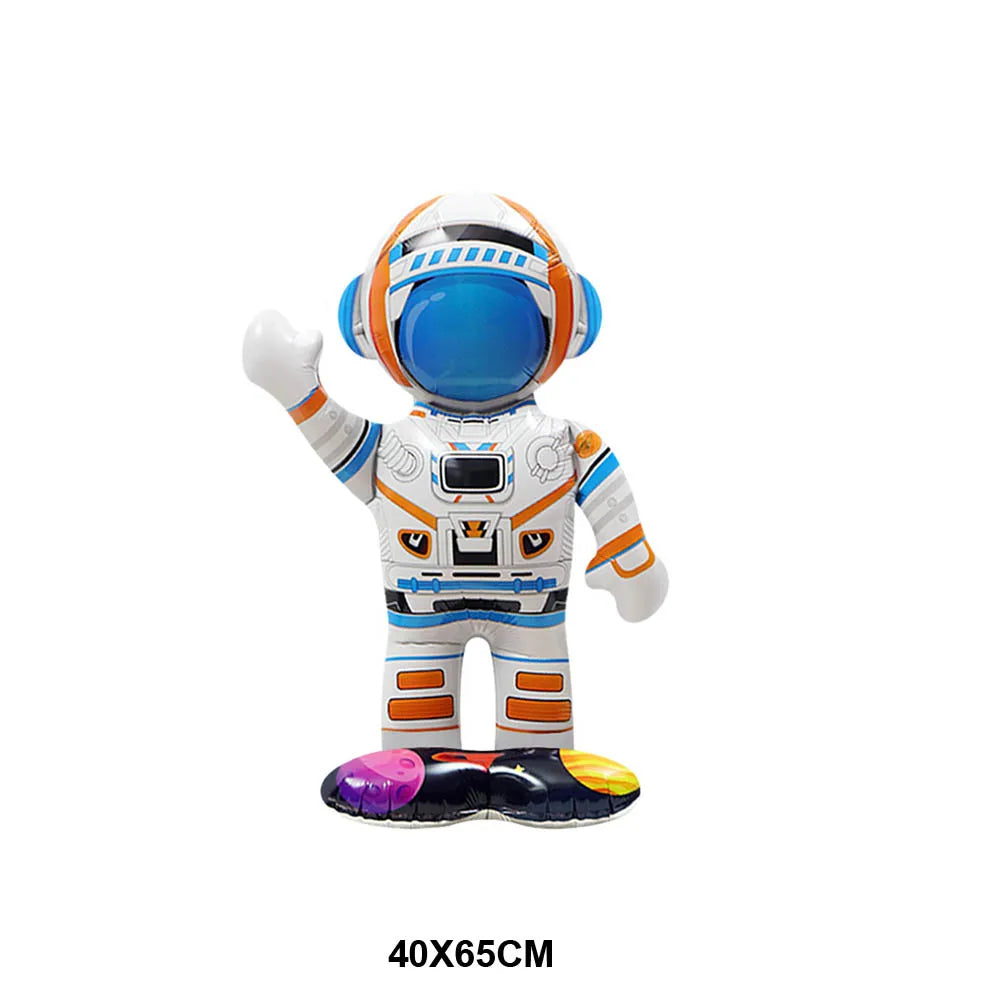 3D Astronaut Space Rocket Foil Balloons