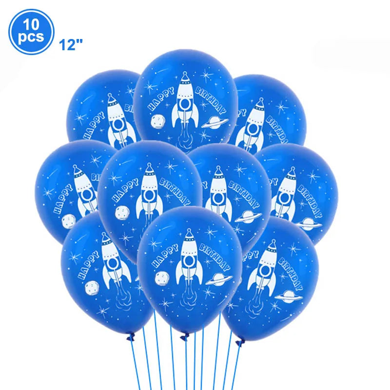 3D Astronaut Space Rocket Foil Balloons