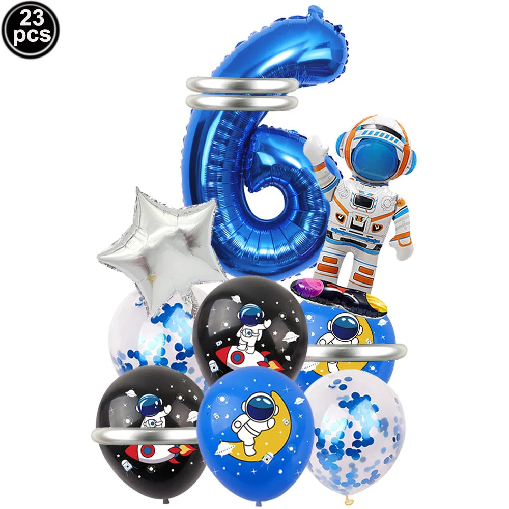 3D Astronaut Space Rocket Foil Balloons
