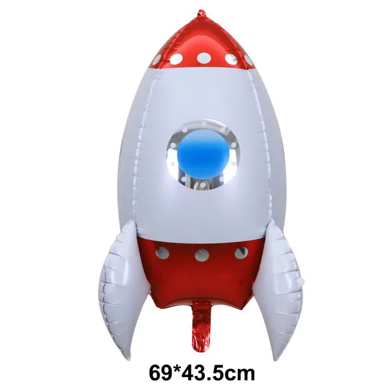 3D Astronaut Space Rocket Foil Balloons