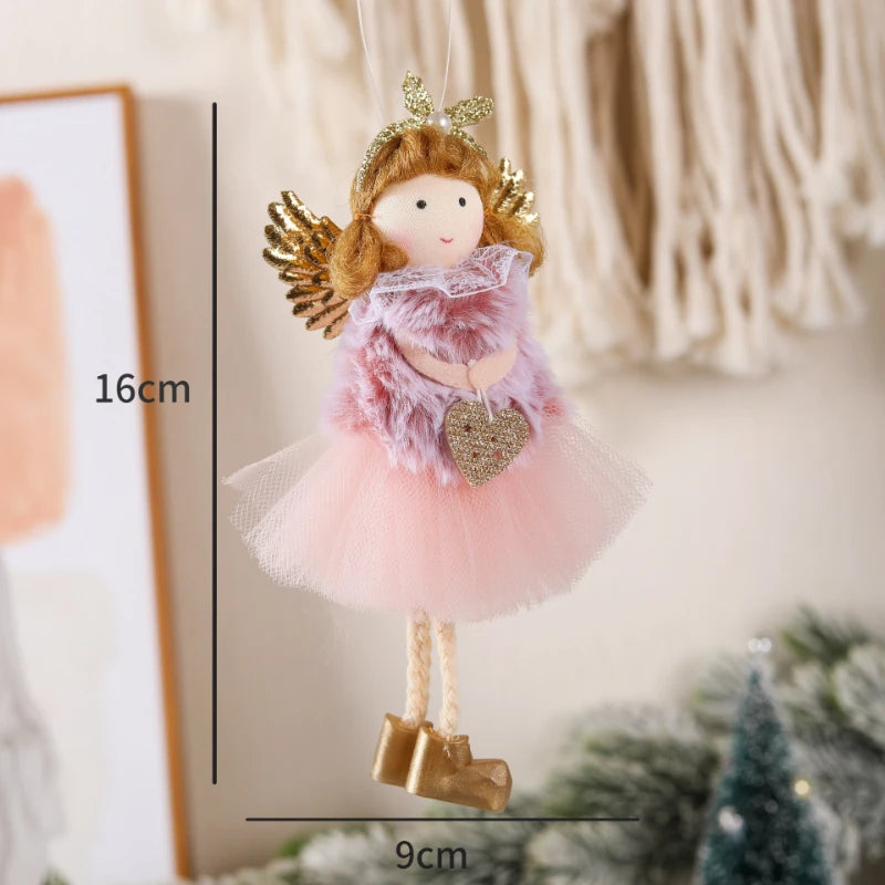 Christmas Angel Girl Plush Doll Oranments Xmas
