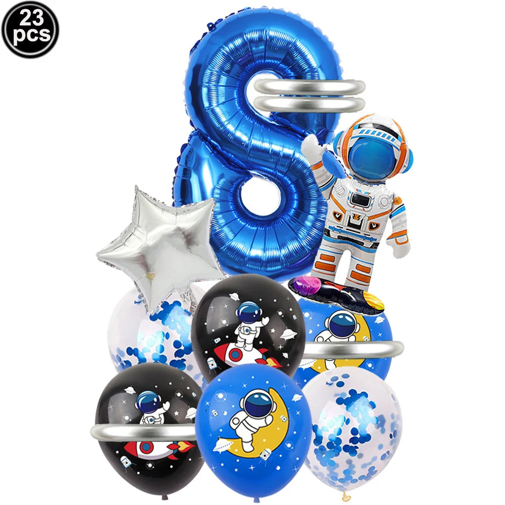 3D Astronaut Space Rocket Foil Balloons