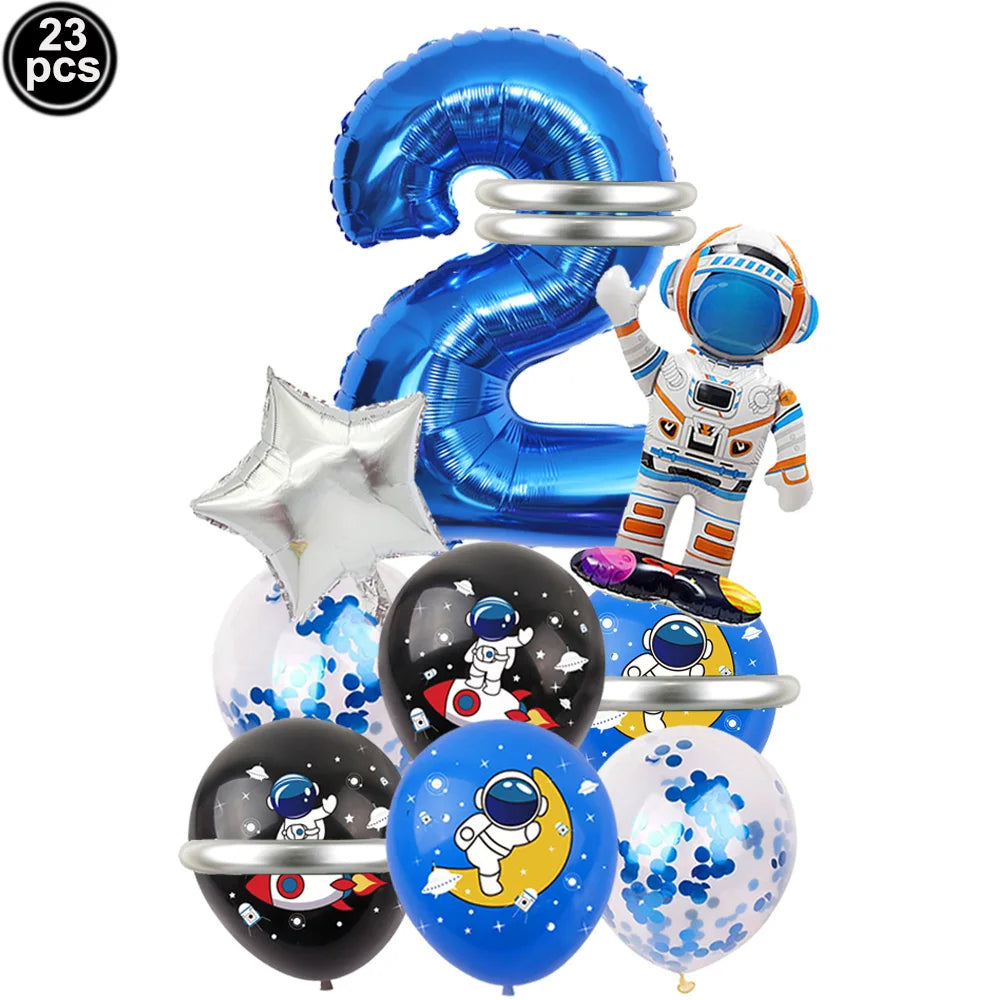 3D Astronaut Space Rocket Foil Balloons