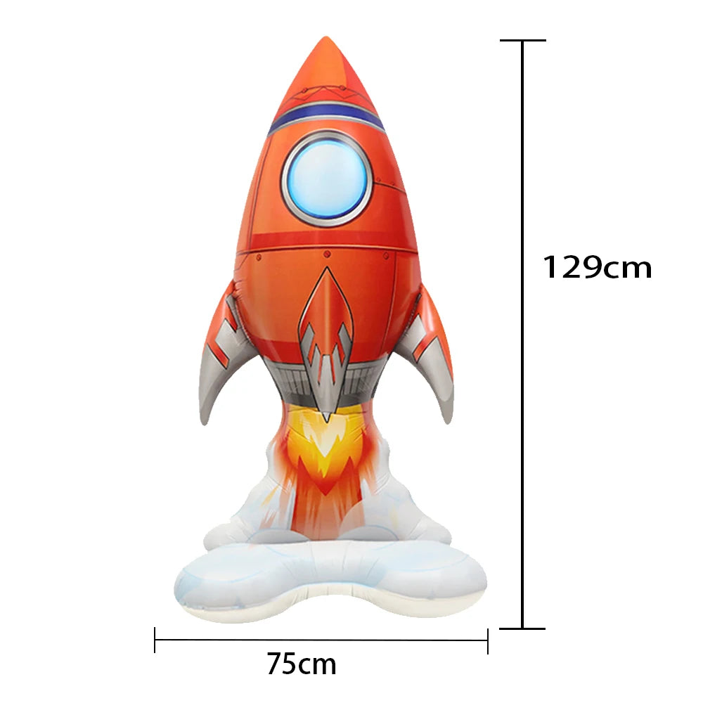 3D Astronaut Space Rocket Foil Balloons