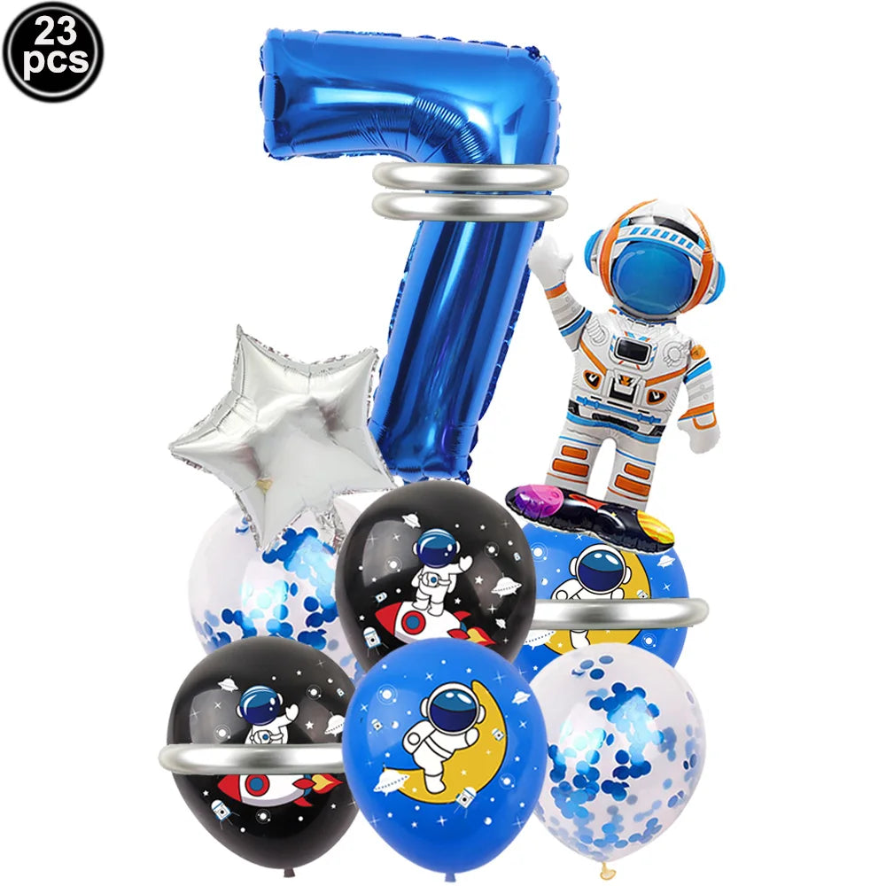 3D Astronaut Space Rocket Foil Balloons
