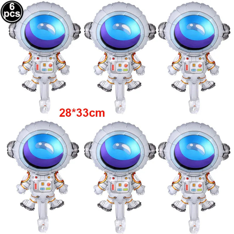 3D Astronaut Space Rocket Foil Balloons