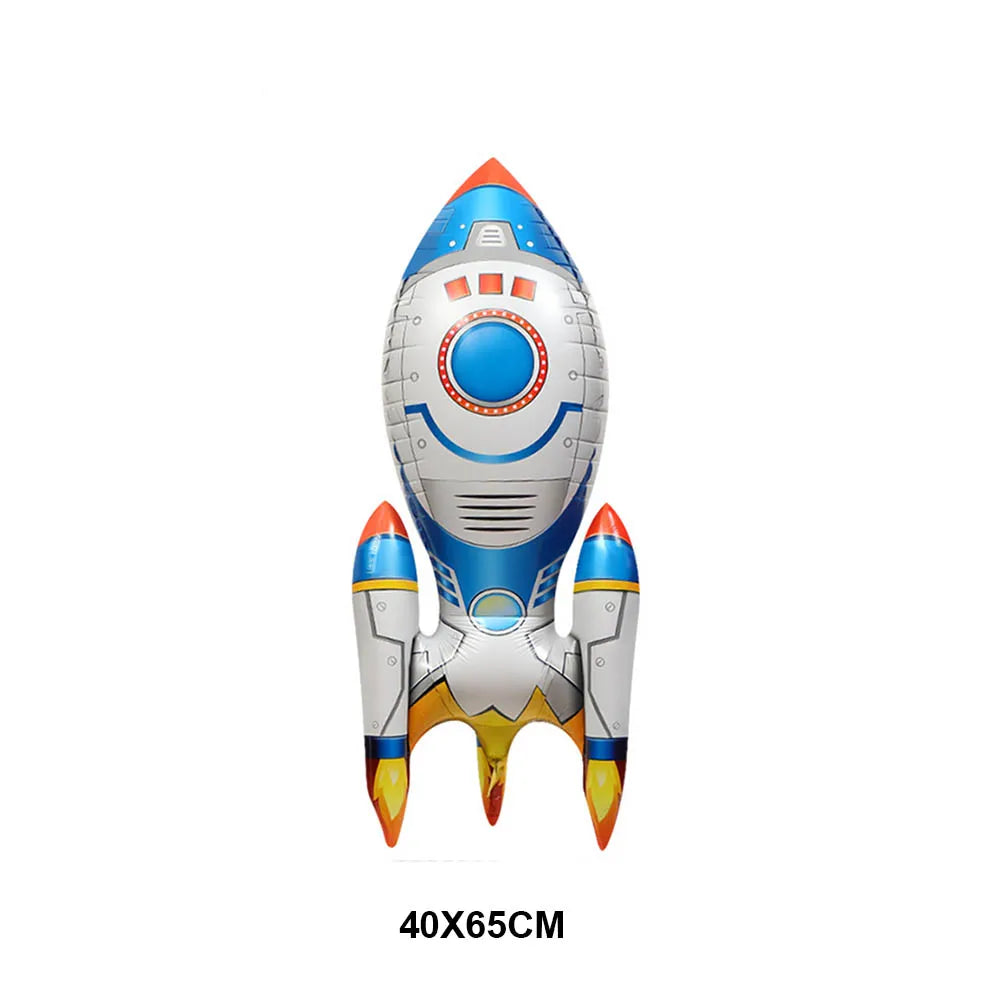 3D Astronaut Space Rocket Foil Balloons