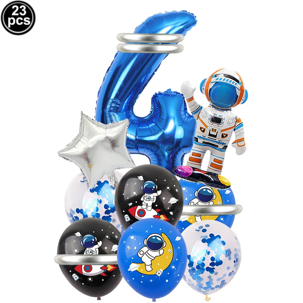 3D Astronaut Space Rocket Foil Balloons