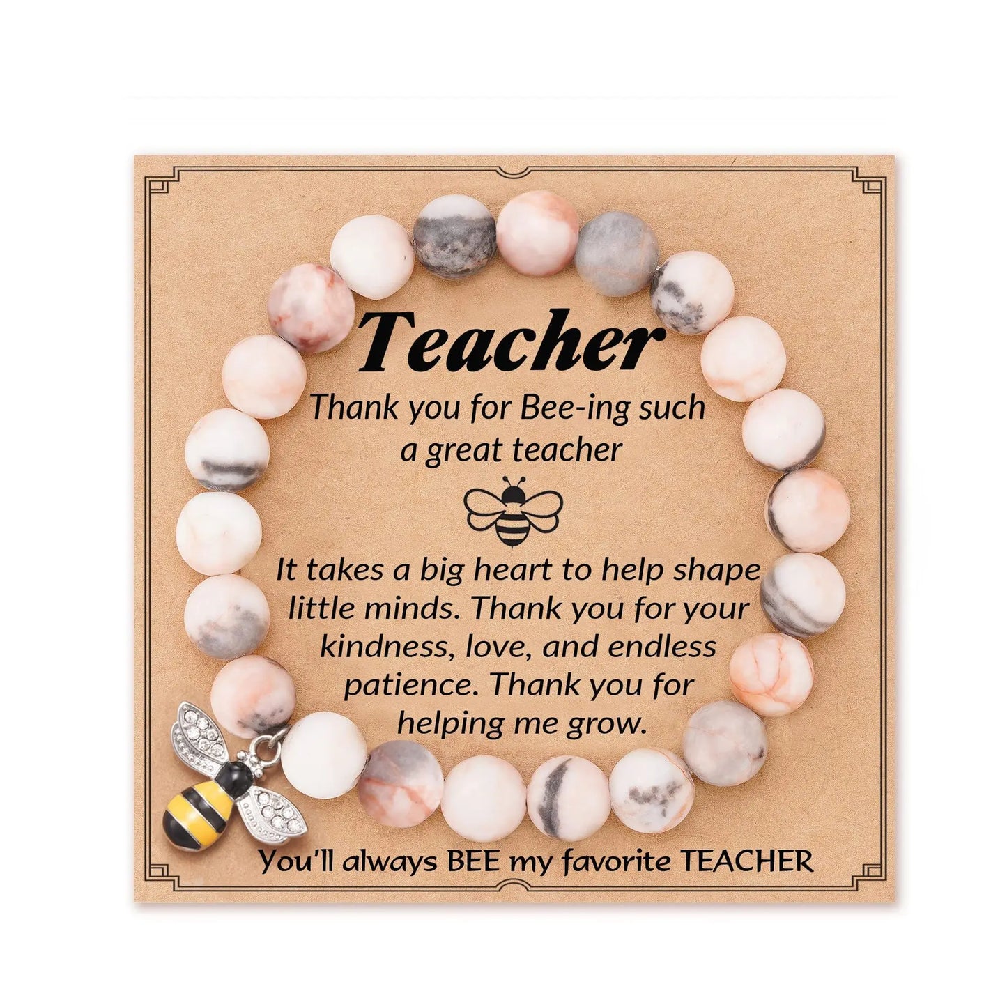 Natural Stone Teacher Bracelet Gifts