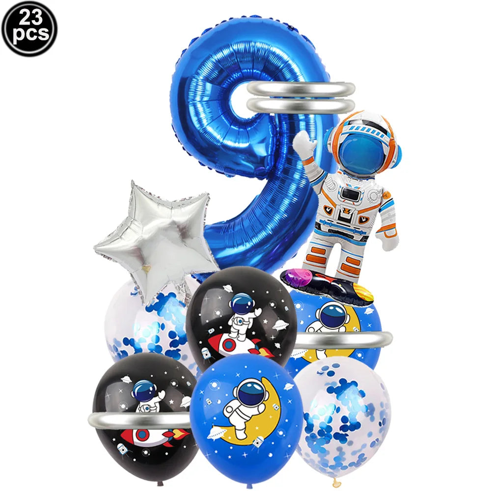 3D Astronaut Space Rocket Foil Balloons