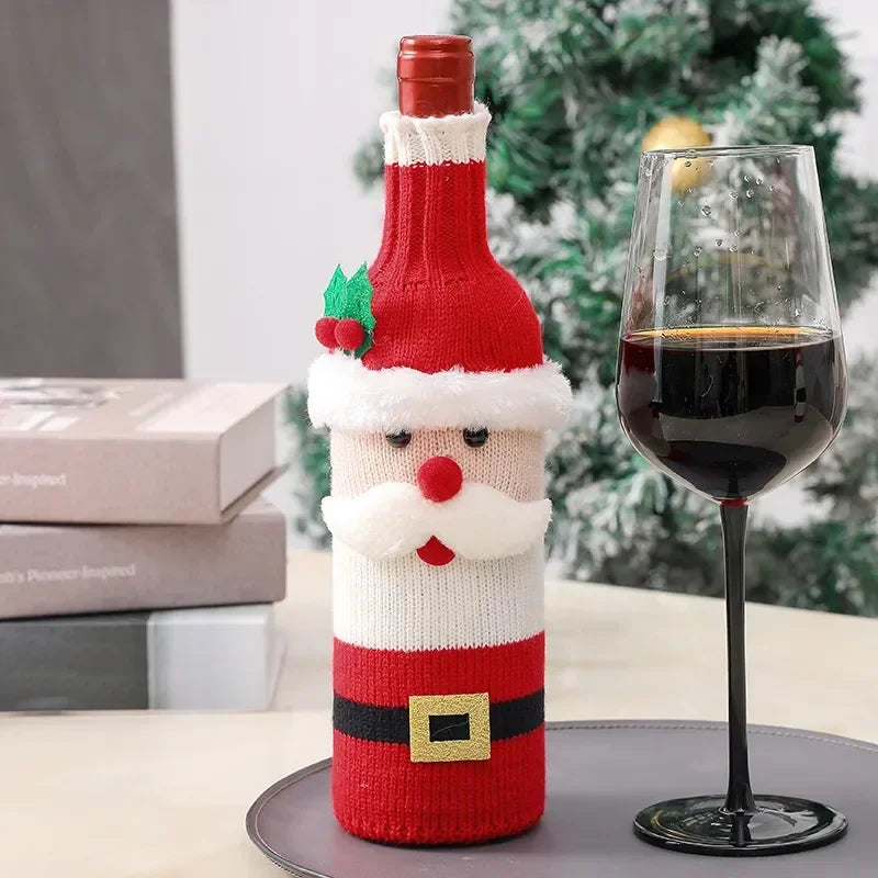 Santa Christmas Wine bottle cover