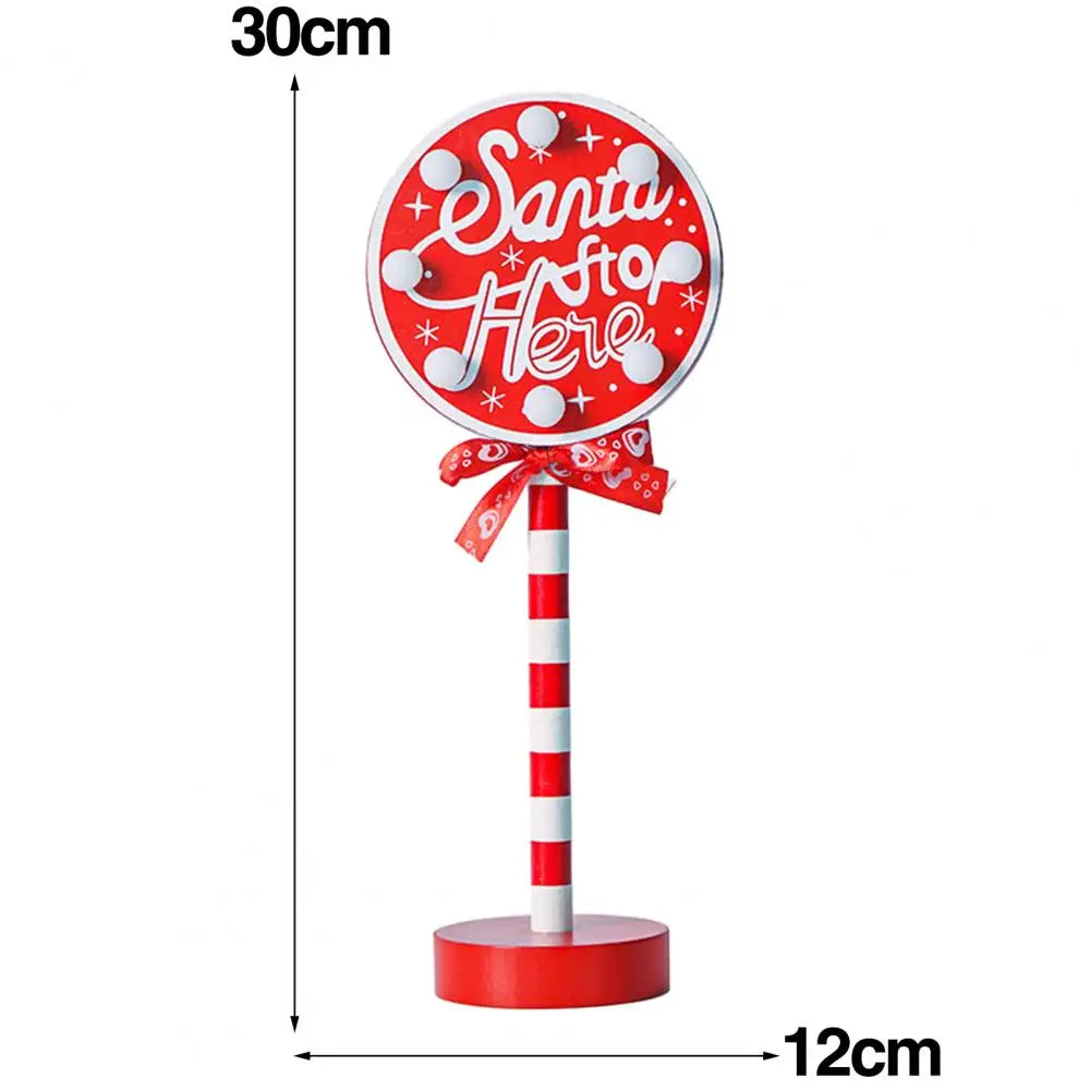 Santa stop here circle LED sign