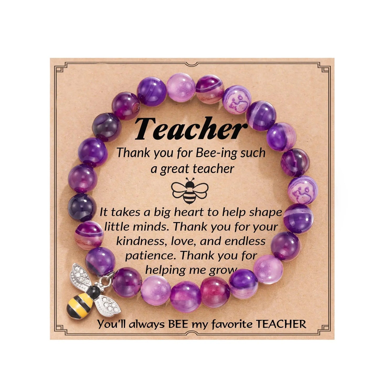 Natural Stone Teacher Bracelet Gifts