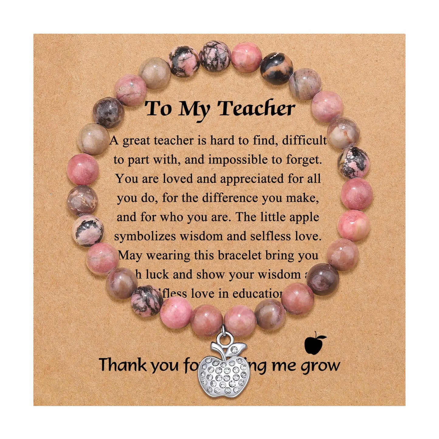 Natural Stone Teacher Bracelet Gifts