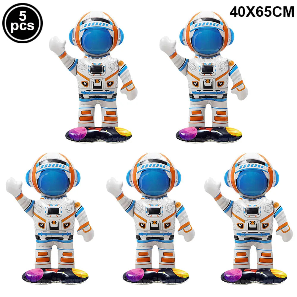 3D Astronaut Space Rocket Foil Balloons
