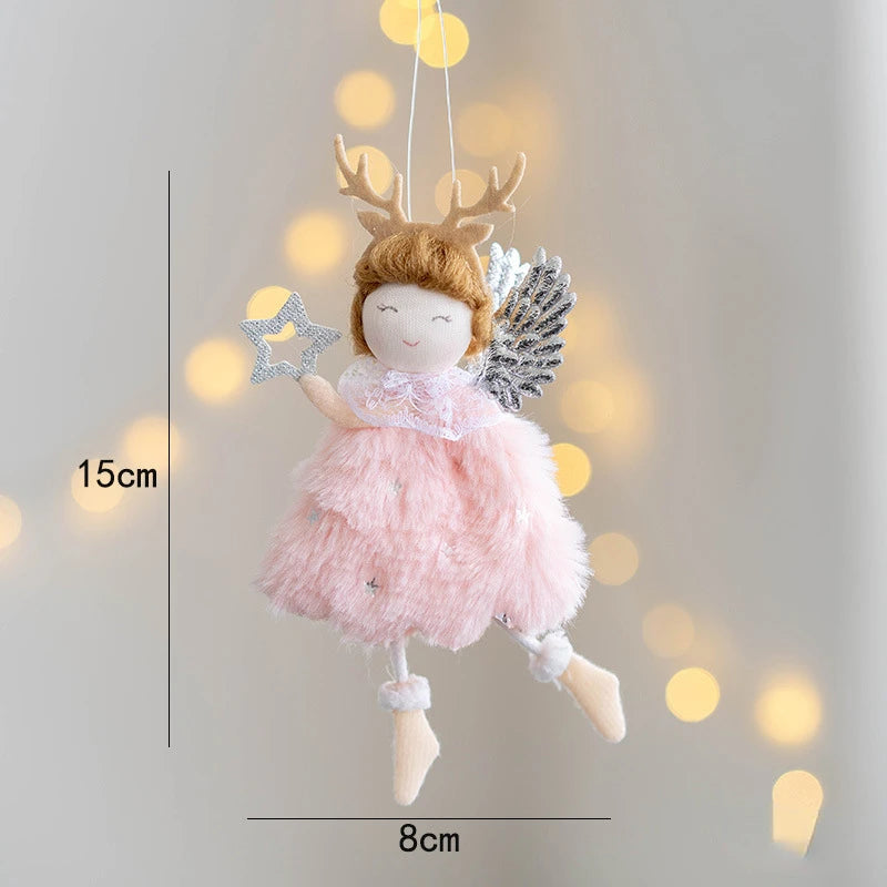 Christmas Angel Girl Plush Doll Oranments Xmas