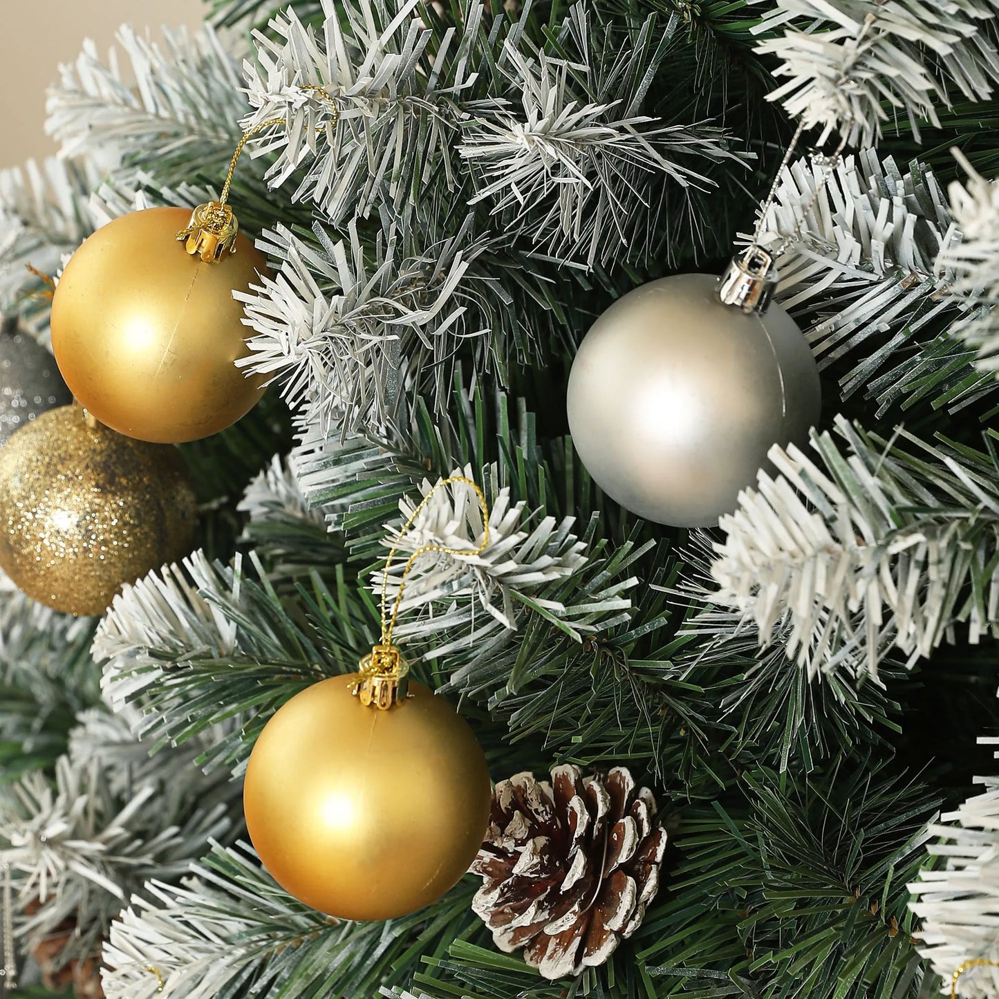 7ft Artificial Pine Christmas Tree with Pinecones