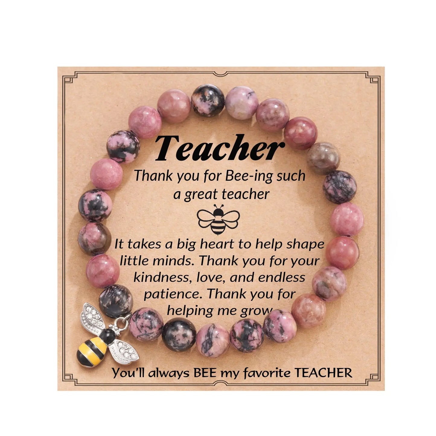Natural Stone Teacher Bracelet Gifts