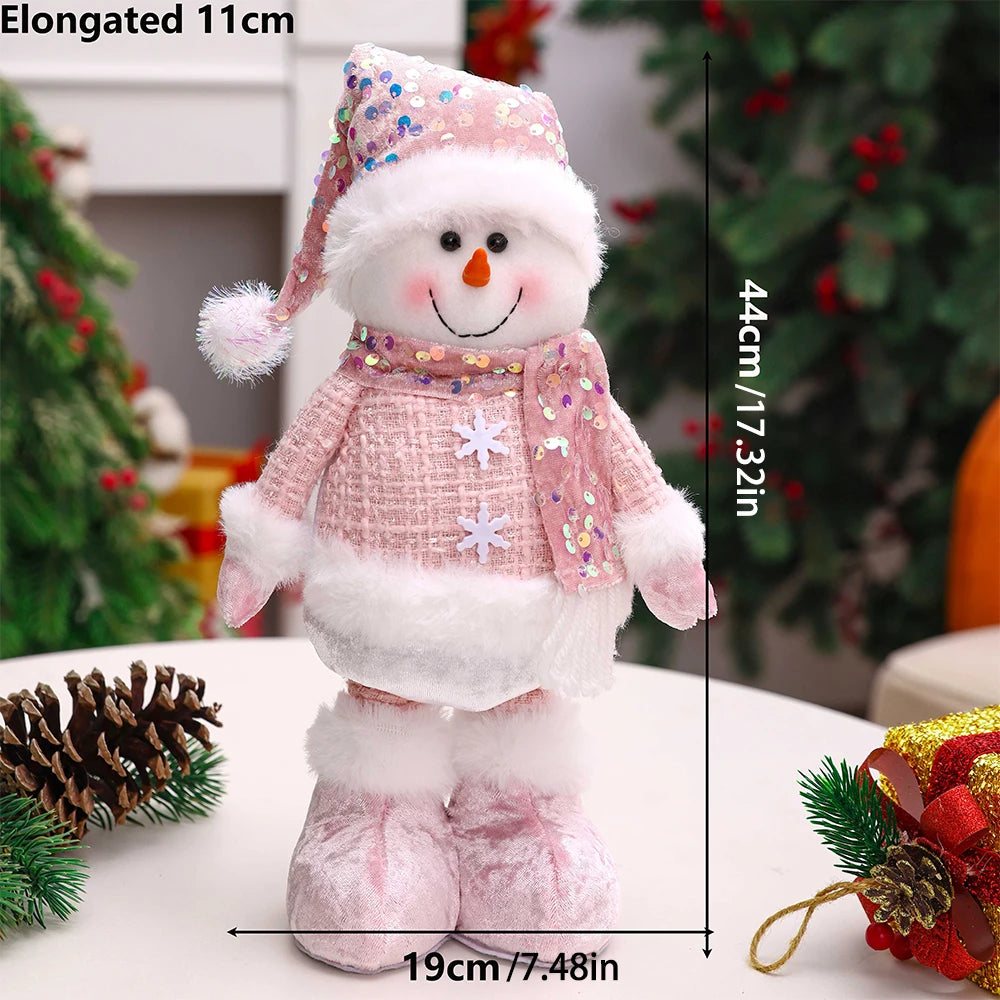 Snowman pink sparkley elongated adjustable legs