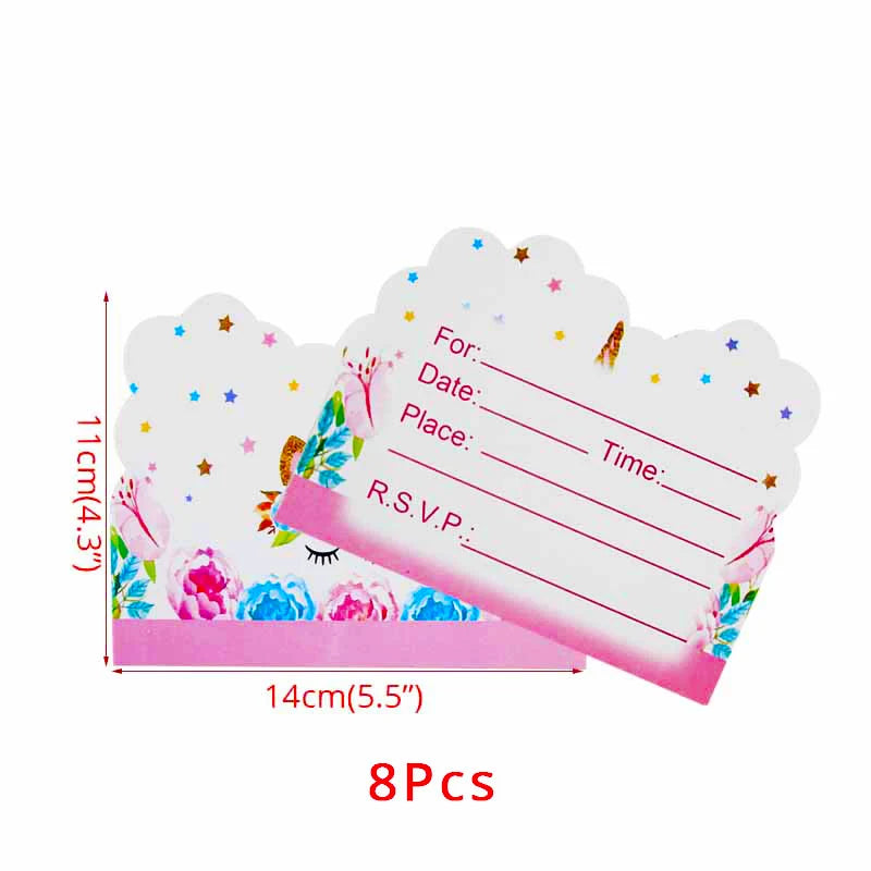 Unicorn birthday party invitations