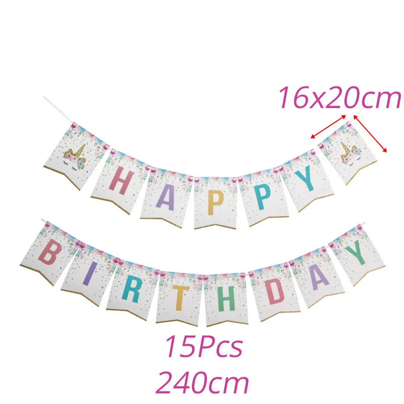 Unicorn party birthday banner