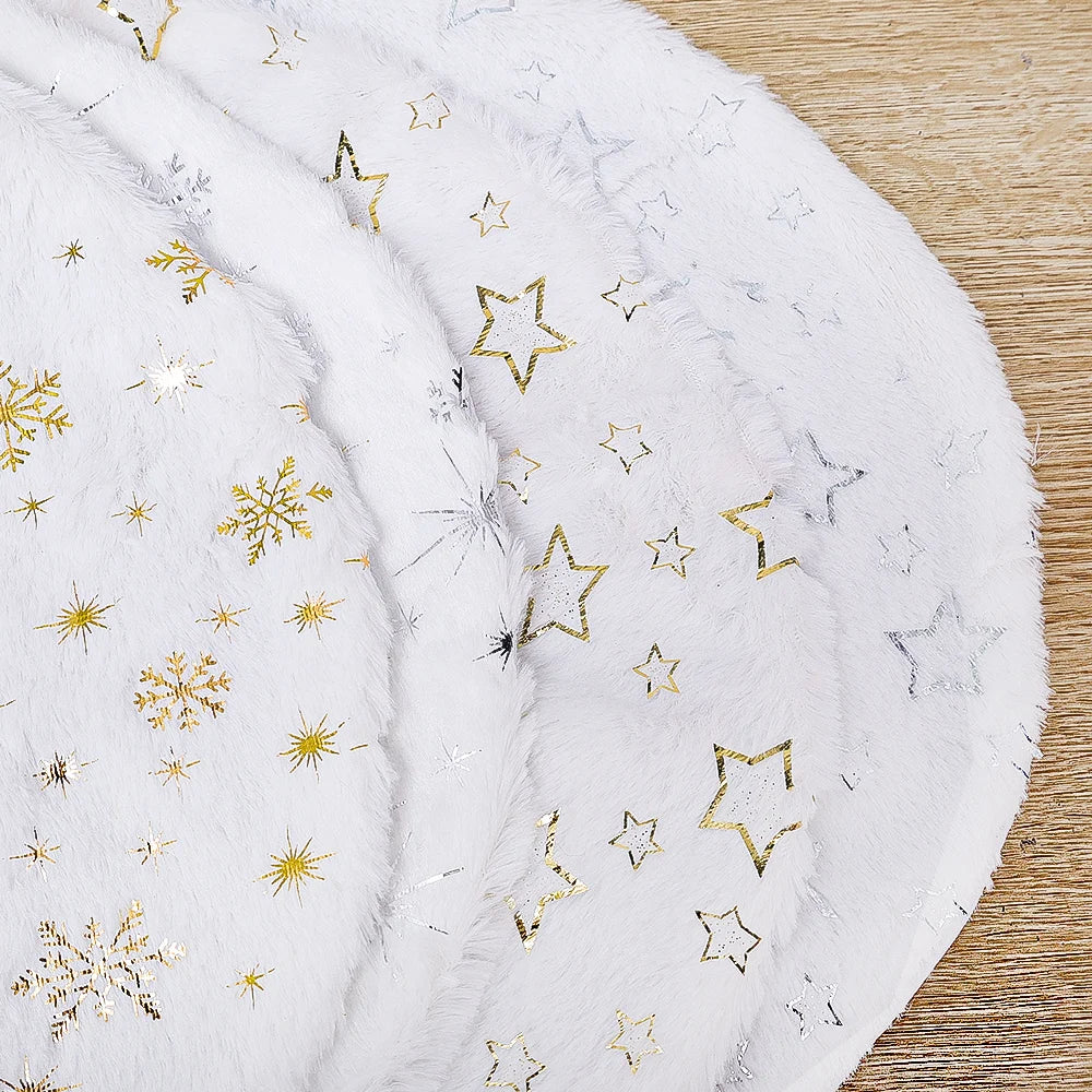 White faux fur tree skirts 38cm