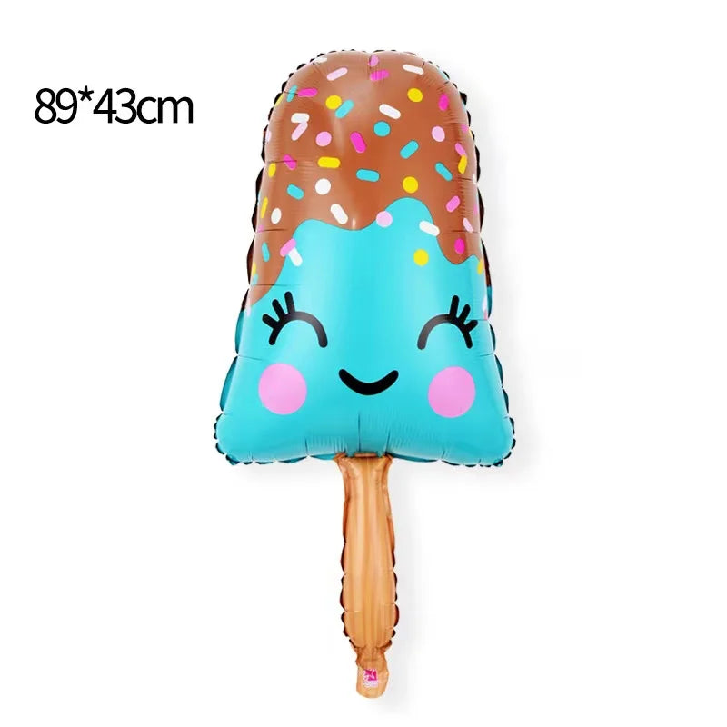 blue girl chocolate popsicle foil balloon
