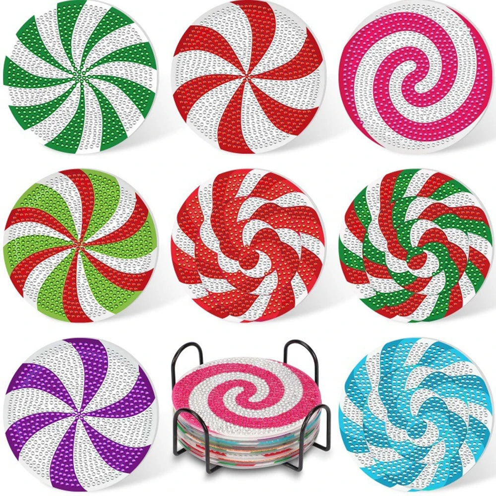 candy cane swirls gem art crystal art