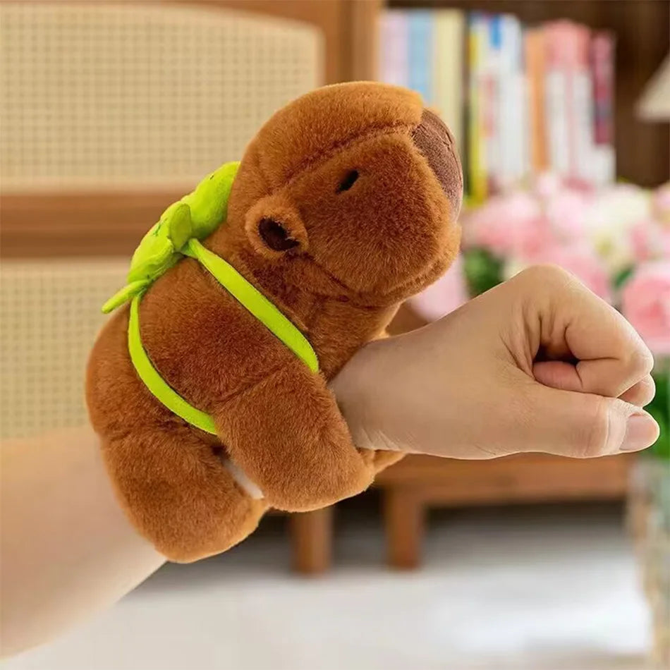 capybara with turtle backpack snap band gift for her