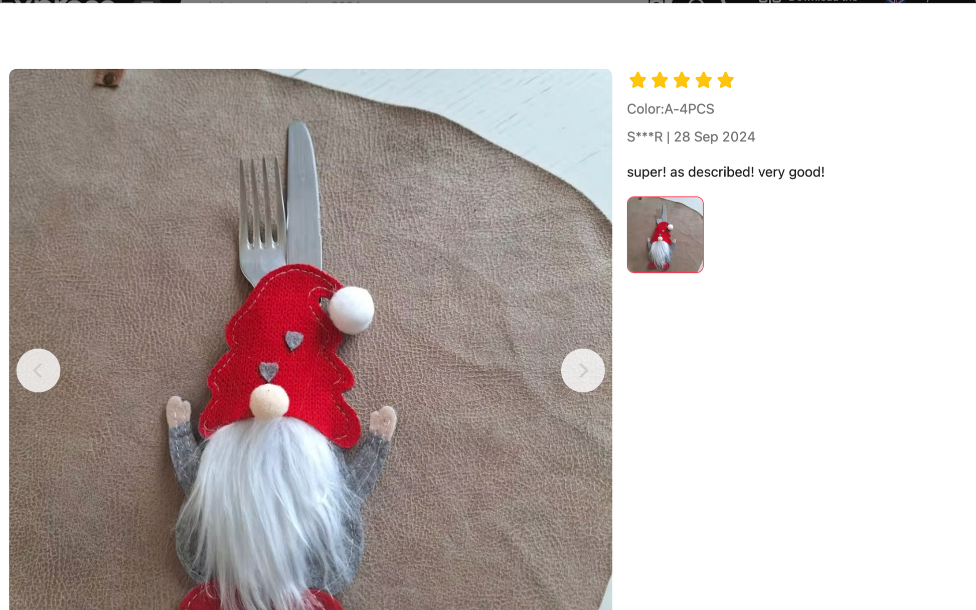 customer review Christmas Cutlery Gnome