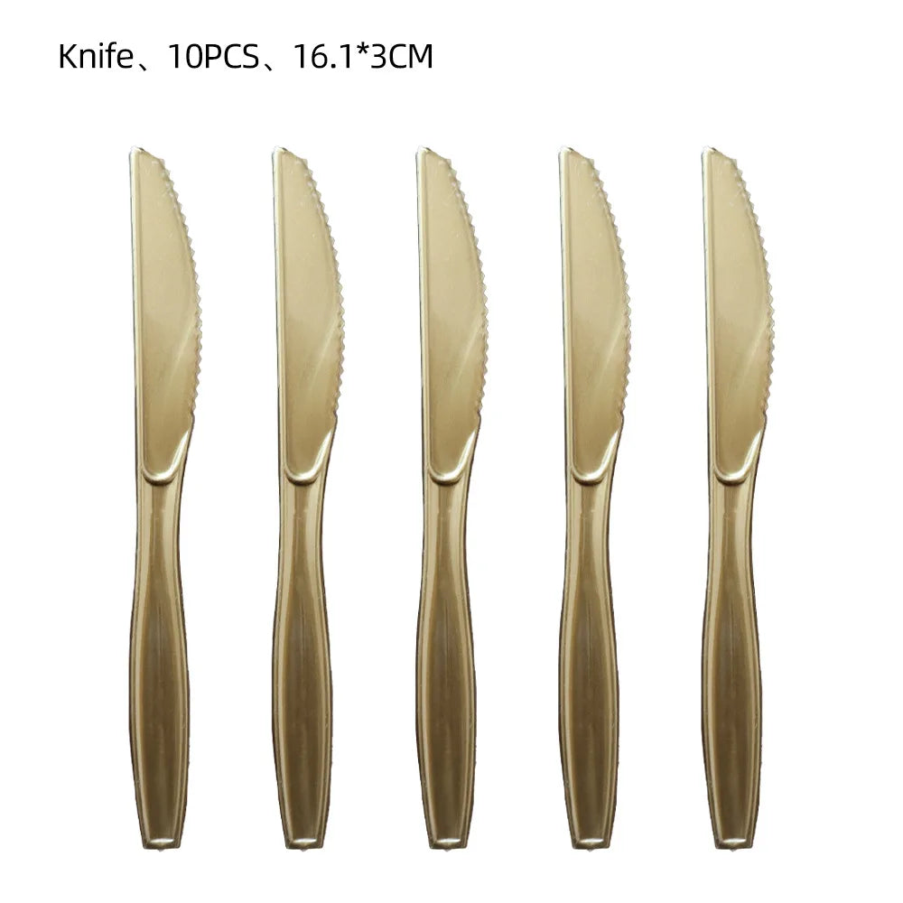 gold plastic knife