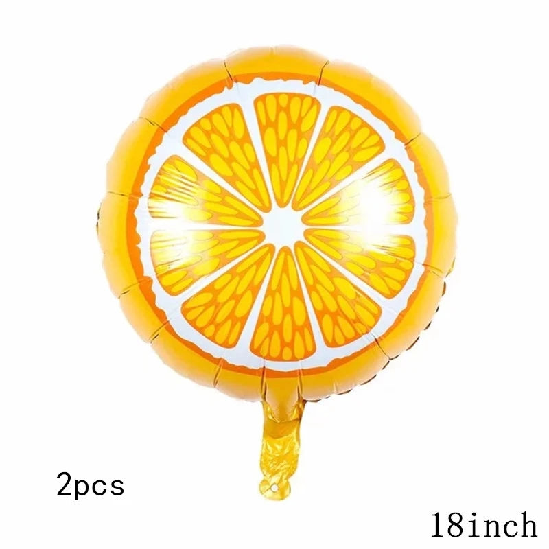 lemon circle foil balloons 2pcs