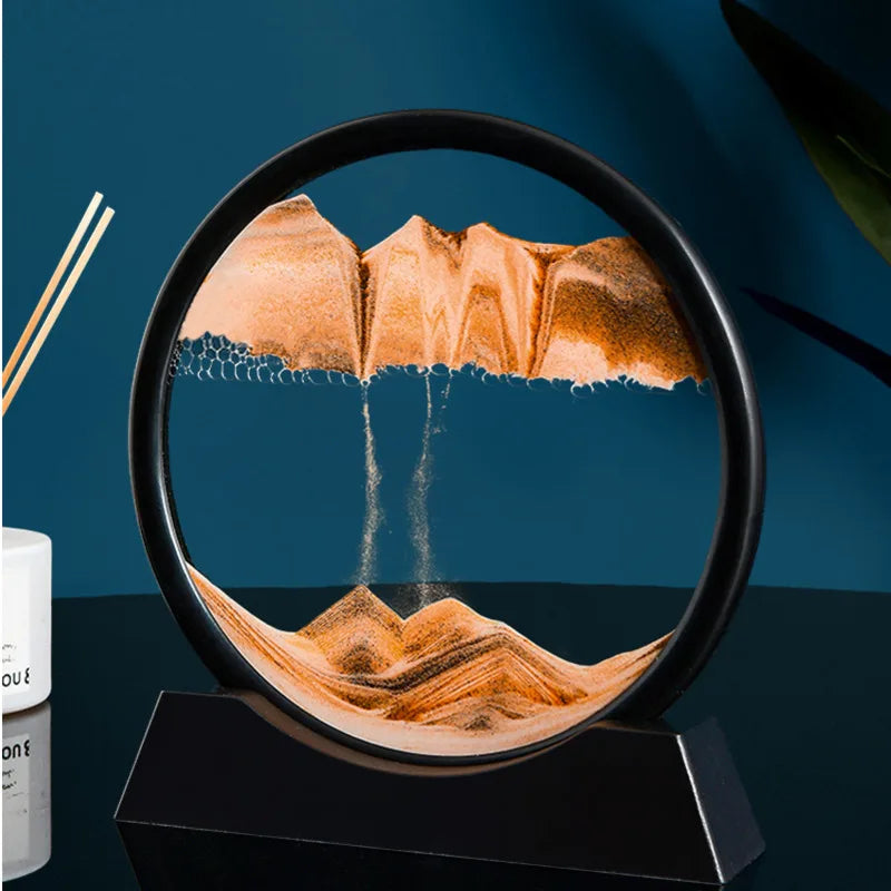 orange and black christmas gift 3D rotating sand art ornament