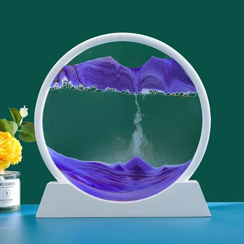 purple and white 3d rotating sand art christmas gift