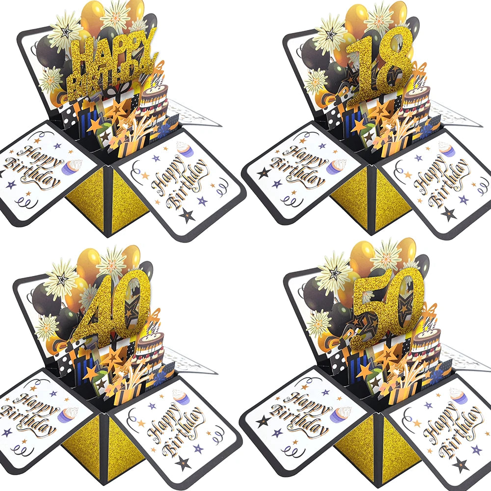 18th 21st 30th 40th 50th popup birthday cards