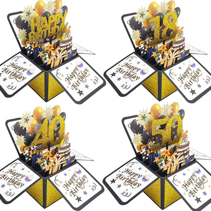 18th 21st 30th 40th 50th popup birthday cards